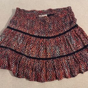 Ella Moss Geometric Orange, Pink and Navy Mini Skirt